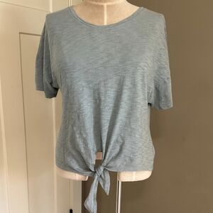 GAP Gray Relaxed Tie Front Tee